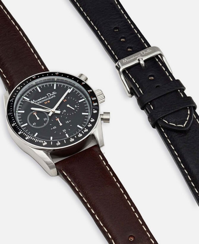 Chonograph Watch with leather belt