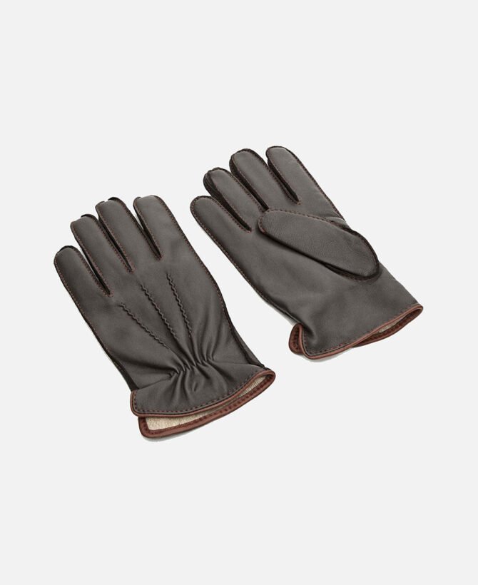 Leather, wool and cashmere gloves