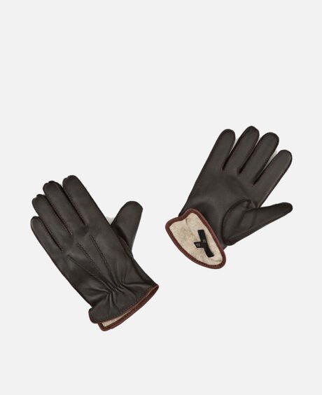 Leather, wool and cashmere gloves