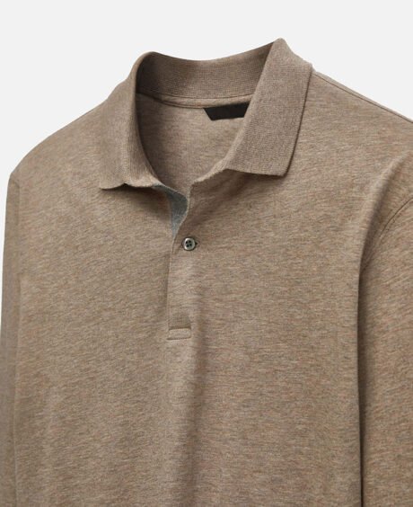 Brown puffer polo shirt